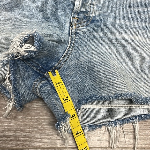 Everlane The Cheeky Short High Rise Button Fly Distressed Denim Jean Shorts 28 - Picture 10 of 15